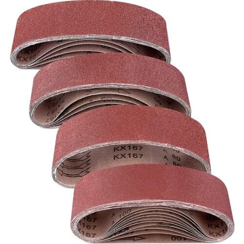 25Pcs Belt Sander Sandpaper 3 X 21 Inch Sanding Belts Aluminum Oxide Sanding Belts (40 60 80 10 Grits ) for Belt Sander