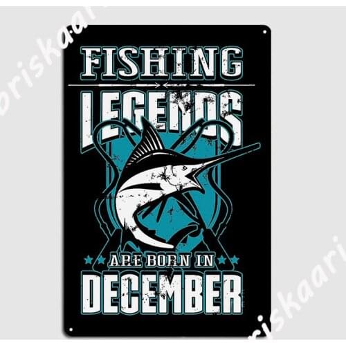 Born To Be A Fishing Legend Metal Sign Cinema Kitchen Printing Bar Cave Wall Decor Tin sign Posters