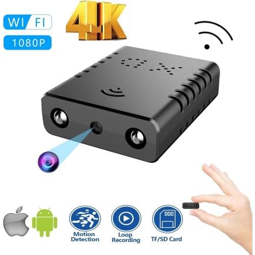 4K 1080P Mini Camera WiFi XD Smart Wireless Camcorder ip Smallest Mini Camcorder Sport Micro Camera Loop Recording Remote Monito
