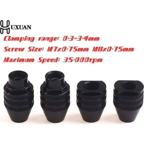 0.3-3.4mm Mini Multi Keyless Drill Chuck M7 M8X0.75 Quick Change Three-Jaw Drill Chuck For Rotary Tools
