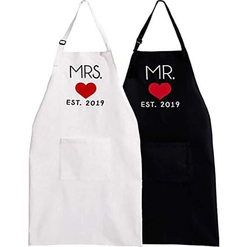 Nordic Fashion Couple Apron Women Men Cotton Kitchen Apron Cooking Baking Anti-fouling Oil-proof Adjustable Sleeveless sweetie