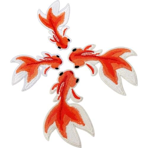 Cartoon Fish Badge Embroidery Goldfish Patches Iron on Badges Wholesale Patches Badge Clothing Accessories Badges on Backpack
