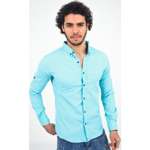 Sorte 350Y Polka Dot Extra Slim Fit Lycra Men 'S Shirt
