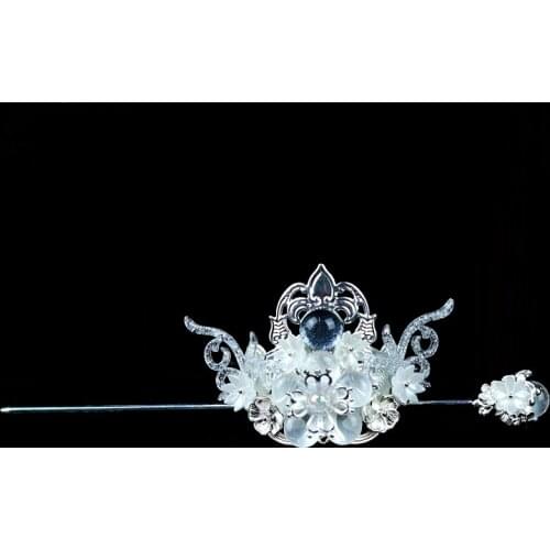 Unisex Ancient Hair Crown Accessories Hanfu Hairpin Set Antique Princess Headdress Studio Photography Headwear