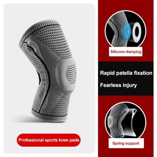 New Sportswear Silicone Elbow Spring Running Basketball Cycling Kneepads Breathable Knee Pads Outdoor Sports Safety Compression