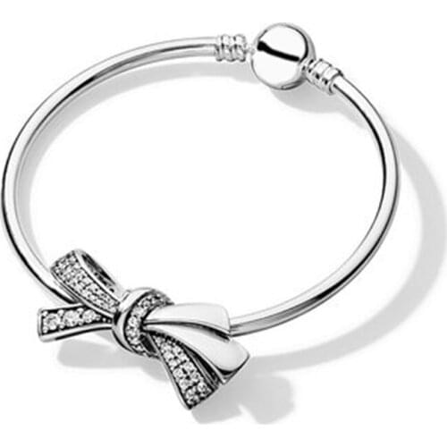 NEW 100% 925 Sterling Silver 1:1 Brand New Authentic Temperament Butterfly Charm Beaded Bracelet Set