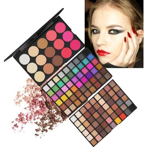 POPFEEL 123 Color Eyeshadow Makeup Shimmer Sexy Matte Eye Shadow Palette And Highlight Concealer Blush Powder Cosmetic Kit