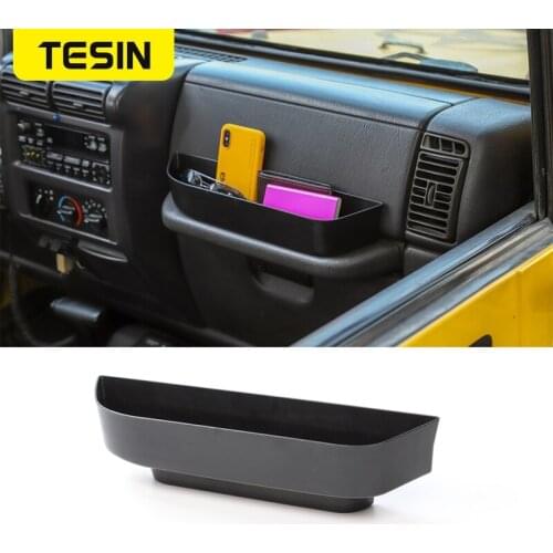 TESIN Stowing Tidying Co-Pilot Position Armrest Storage Box fit for Jeep Wrangler TJ 1997-2006 Car Interior Accessories ABS