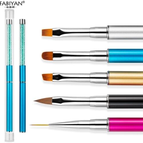 Nail Art Brush Pen Rhinestone Crystal Metal Acrylic Liner Carving UV Gel Polish Decoration Manicure Tool