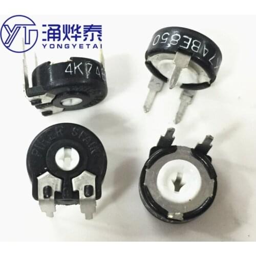 YYT 5PCS Potentiometer PT10-4.7K Horizontal Adjustable Resistor Arrow Hole