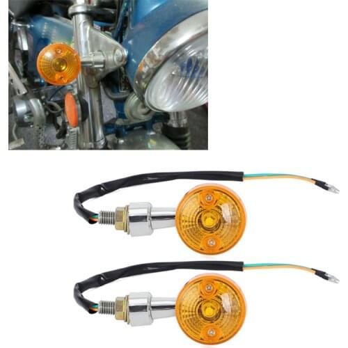 2PCS 6V Turn signal Motorcycle Scooter Chrome Small Turn signals small fits for Honda CT70 6 volt