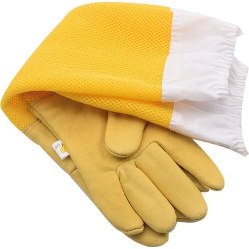 1 Pair Professional Beekeeping gloves for beekeeping bee Beekeeping Protective Gloves with Vented Long Sleeves Beekeeping Safety