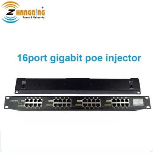 Network Patch panel 1U 19" Rackmount 16Port RJ45 Gigabit PoE Injector For WiFi Access Point Mode A Mode B