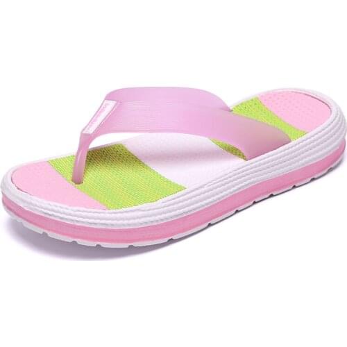 2021 Summer Slippers Women Casual Massage Durable Flip Flops Beach Sandals Female Wedge Shoes Striped Home Slippers