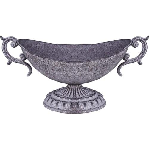 VINTAGE FLORAL GRAY BINAURAL WROUGHT IRON FLOWER WENG WEDDING BANQUET FLORAL FLORAL CLASS SALON VASE FLOWER POT VASES