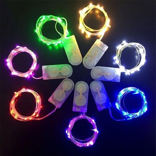 20Led 5Pcs Waterproof Copper Wire Lamp String 2M Button Battery Box Flower Bouquet Gift Christmas Mini Holiday Decoration Lights