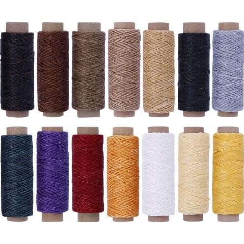 KAOBUY 50M Leather Waxed Thread Cord Hand Polyester Stitching Thread Multicolor For Hand Sewing Thread Flat Waxed Sewing Line