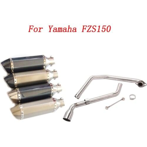 Slip On Motorcycle Exhaust Head Connect Pipe And 51mm Muffler Stainless Steel Exhaust System For Yamaha FZS150 All Years