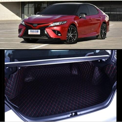 PU Leather Rear Trunk Cargo Liner Protector Mat Seat Back Cover For Toyota Camry 2018
