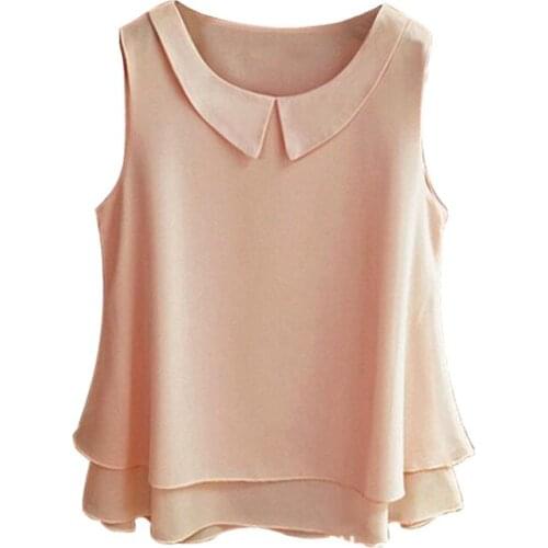Female Chiffon Women Shirts 2021 Summer Casual Top Loose Sleeveless Thin And Light Chiffon Blouse Plus Size Clothes
