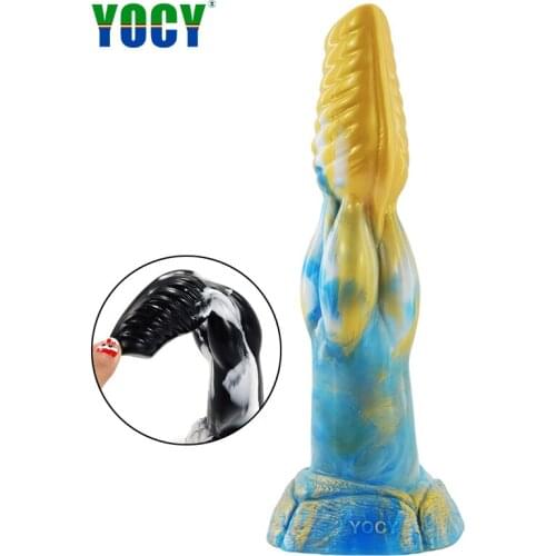 Animal Dildo Wolf Big Cock Simulation Penis Dick Sex Toy Female With Sucker Big Ass Plug Lesbian Masturbation Vibrator Massager