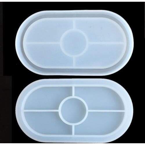 1PCS Clear Tray Mold Silicone Mirror Crystal Coaster Plate Mold DIY Resin Epoxy Casting Mould