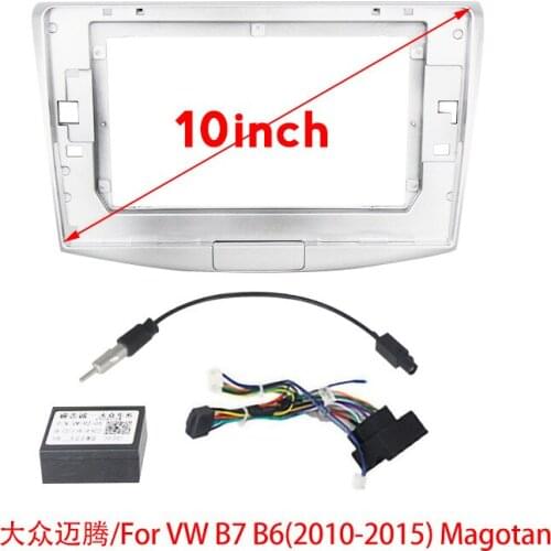 10inch front plastic housing for for vw B7 B6 Magotan 2010-2015 car radio front plastic frame with full set cables plugs