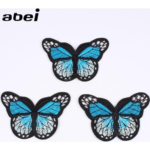 10pcs/lot Iron On Butterfly Stickers Embroidery Sew On garments Patches DIY Jeans Appliques Coats Badge