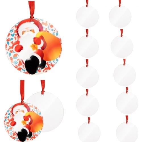 10pcs Sublimation Blank Pendant Blank Christmas Ornament Customized Tree Decorations DIY Personalized Blank Wooden Christmas Pen