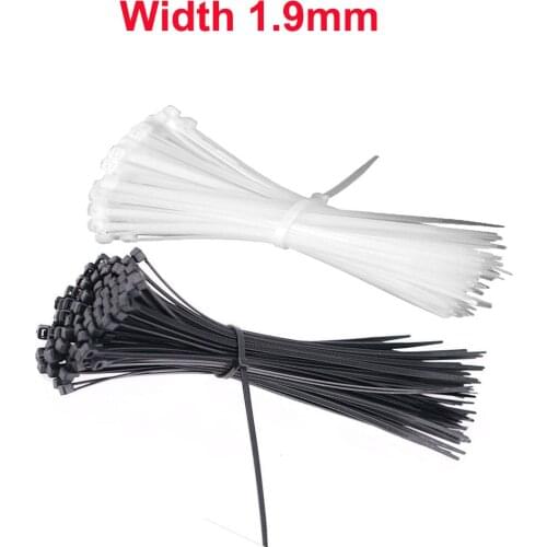 100PCS 3 X 100/120/150/200mm White/Black Milk Cable Wire Zip Ties Self Locking Nylon Cable Tie Width 1.9mm