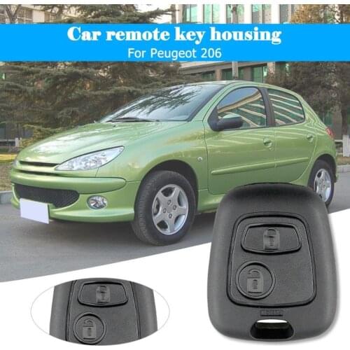 2 Buttons Remote Auto Car Key Fob Auto Case Blank Key Shell for Peugeot 206 DIY Auto Key Shell Replacement Remote Fob Case