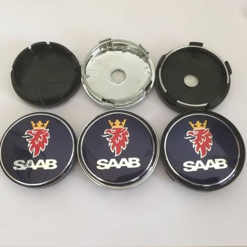 4pcs 56mm 60mm 65mm 68mm Saab 9-3 9-5 9-2x 9-5x Car Wheel Center Cap Badge hub covers emblem sticker styling