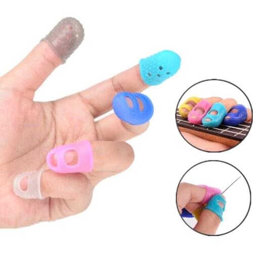 4pcs/8pcs Guitar Finger Set Silicone Flexible Embroidery Left Hand Finger Protector Practice Guitar Accessories Random Color