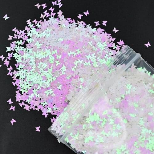 50g/Bag 3mm Holographic Butterfly Sticker Glitters For Nail Design 3D Decorations Symphony Flakes Nails Sequins GLITTER G5001(2)