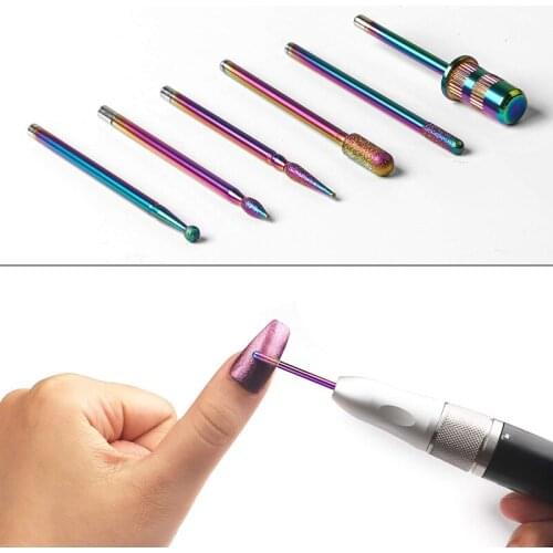 6pcs Gel Remover File Rotary Mill Nail Art Drill Bits Manicure For Machine Milling Cutter Nail Burr Pedicure Accessories