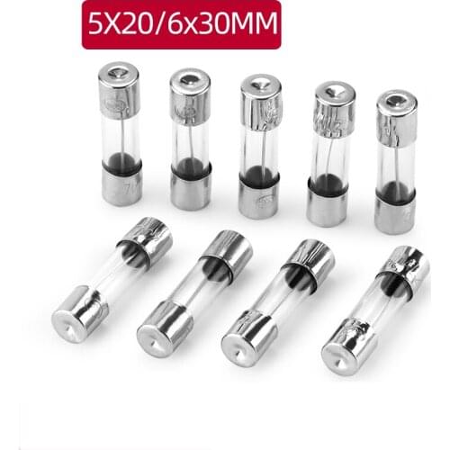 Promotion! 10Pcs Set 5x20mm 6x30mm Quick Blow Glass Tube Fuse Assorted Kits,Fast-blow Glass Fuses