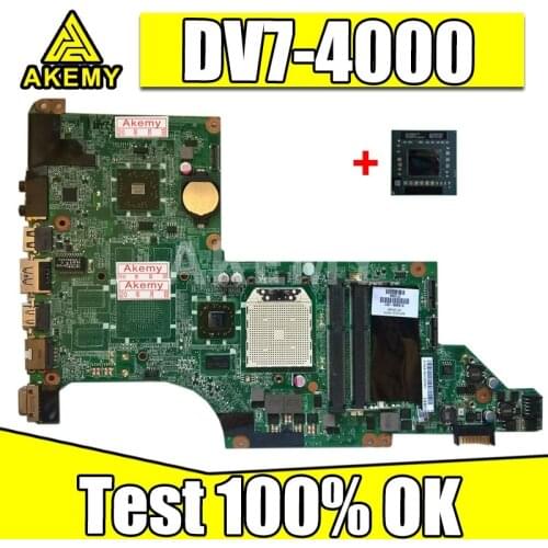 AKemy laptop Motherboard for hp DV7 DV7-4000 605496-001 Motherboard DAOLX8MB6D1 notebook mainboard