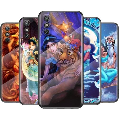 Princess jasmine For Huawei Y6 Y7 Y9 Y5P Y6P Y8S Y8P Y9A P Smart Z 2019 2020 2021 Tempered Glass Phone Case