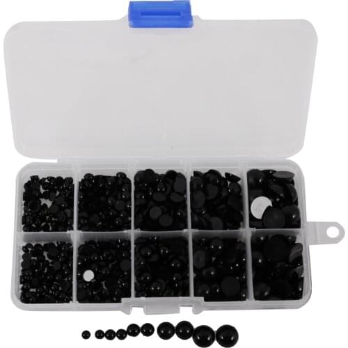 760pcs 4-10mm Assorted Size Black Flat Doll Eyes for for Amigurumi Dolls DIY