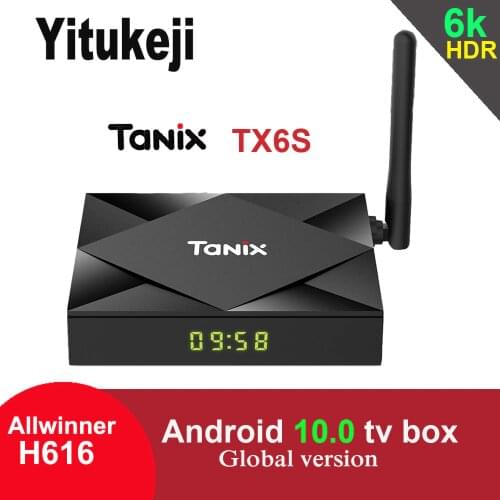 Global H.265 HDR Allwinner H616 4GB 64GB 32GB 2.4G 5G Wifi BT4.0 6K Media Player Android 10.0 TV Box Tanix TX6S