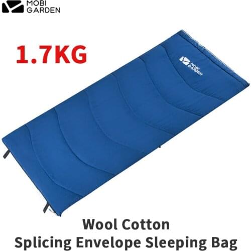 MOBI GARDEN Envelope Splicing Cotton Sleeping Bag 0-20℃ Keep Warm Widening 190x84cm Sleeping Bag 2 Color Portable Camping