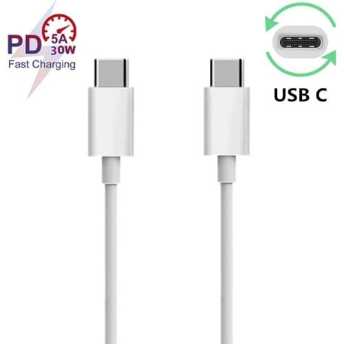For Xiaomi POCO M3 Realme 7 6 PD 18W Type C to USB C Cable Fast Charge Data Cable For LG G8 G6 Samsung Galaxy A72 S20 FE S8 A21s