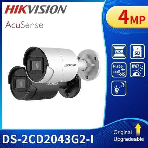 Hik 4MP Mini Bullet CCTV Camera POE Outdoor Deep Learning H.265+ DS-2CD2043G2-I Replace DS-2CD2043G0-I