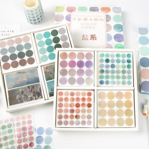Colorful Dot Stickers Decorative Diary Book Scrapbooking Journal Making Card Cute Round Label Sealing Photo Sticker
