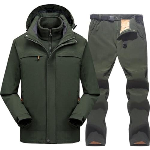 Ski Suit Mens Hot Ski Equipment Snowboard Jacket and Ski Pants Winter Warm Waterproof Ski Jacket Men Snow Costumes Outdoor Wear