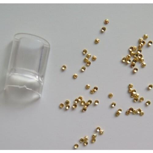 MD-1011 3D Approx. 100pcs/bag Tiny 1.5MM Gold Round Textured Surface Metal Stud Metal Nail Art Decoration