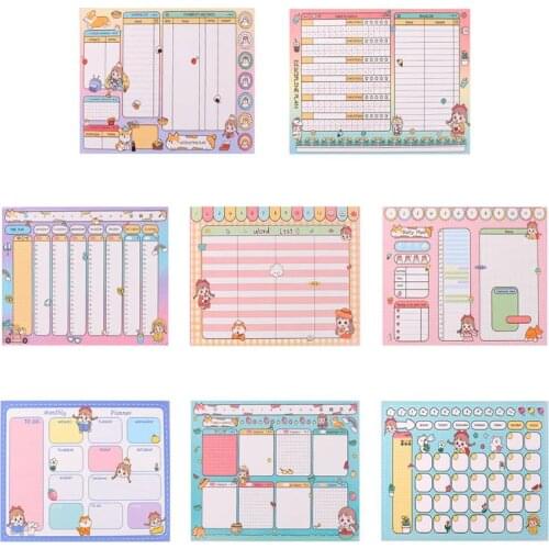 Kawaii Cartoon Monthly Weekly Daily Planner Notebook Agenda Notepad Stationery School Supplies