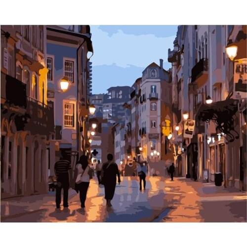 City Landscape DIY Cross Stitch Embroidery 11CT Kits Craft Needlework Set Printed Canvas Cotton Thread Home Decoration Room