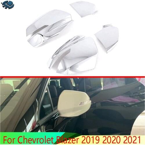 For Chevrolet Blazer 2019-2021 ABS Chrome Door Side Mirror Cover Trim Rear View Cap Overlay Molding Garnish