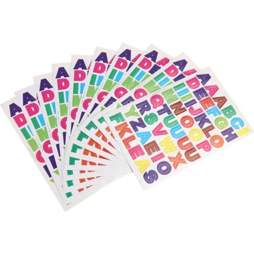 10 Sheet Colorful Letter Stickers Alphabet Stickers DIT Card stock Stickers A to Z